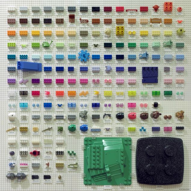 Une charte colorimétrique des couleurs LEGO