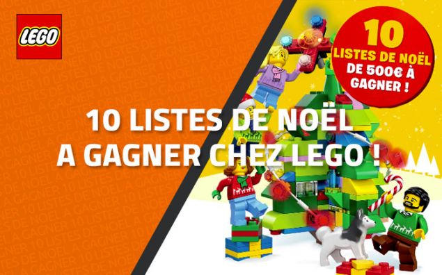 10 listes de Noël de 500€ à gagner chez LEGO !