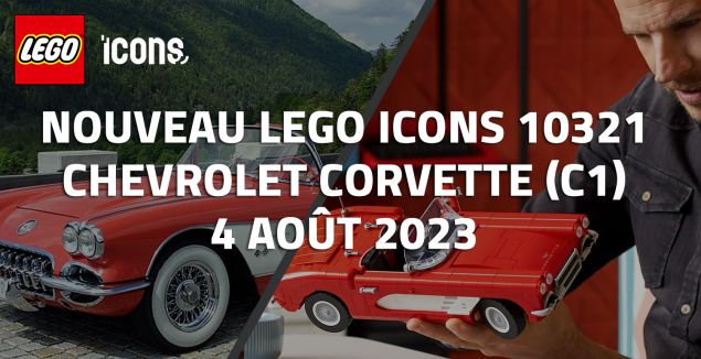 Nouveau LEGO Icons 10321 Chevrolet Corvette (C1) // Août 2023