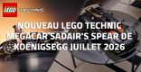 Nouveau LEGO Technic 42232 Megacar Sadair's Spear de Koenigsegg // Juillet 2026