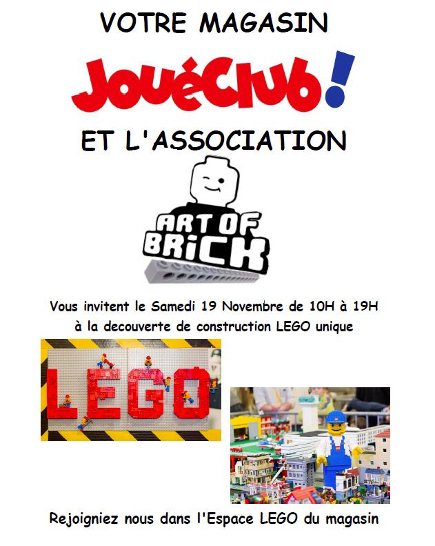 Exposition LEGO Expo LEGO au magasin JouéClub d'Alès (30) à ALES (30100)
