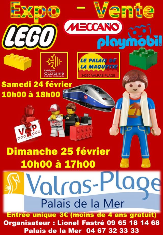 Exposition LEGO Expo Vente LEGO Playmobil Meccano à VALRAS-PLAGE (34350)
