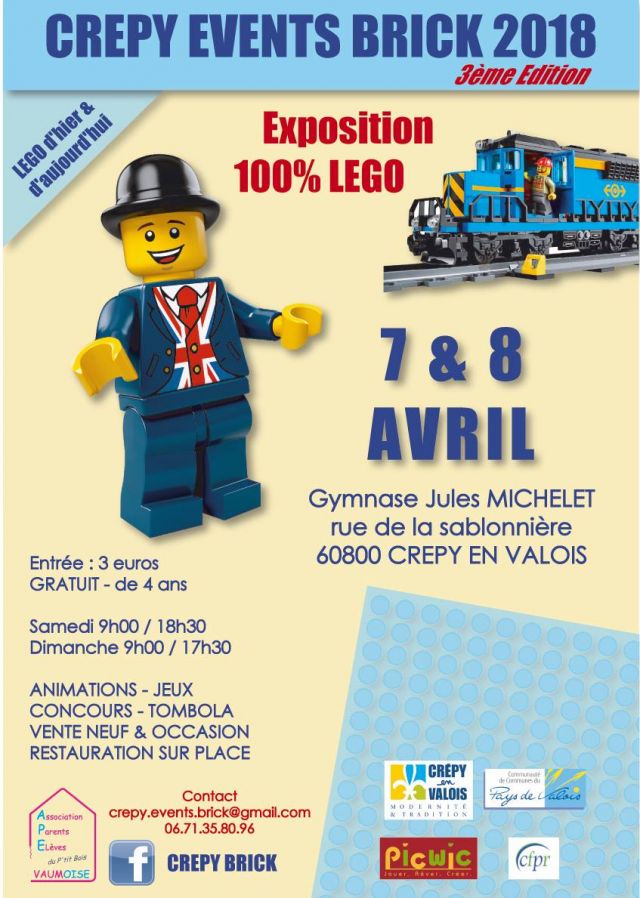 Exposition LEGO CREPY EVENTS BRICK 2018 à CREPY-EN-VALOIS (60800)