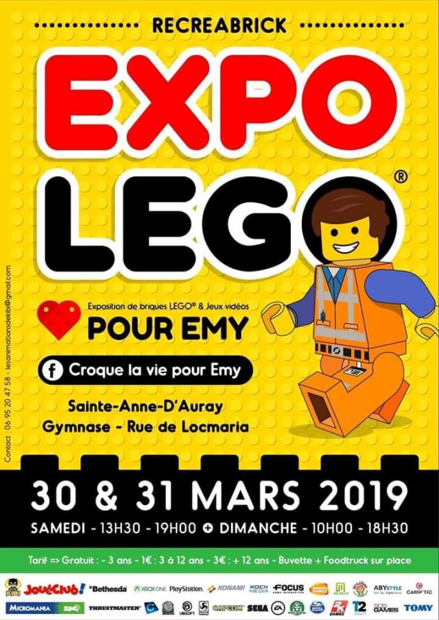 Exposition LEGO Expo LEGO Récrébrick 2019 pour Emy à Sainte-Anne-d'Auray (56400) Exposition LEGO Expo LEGO Récrébrick 2019 pour Emy à Sainte-Anne-d'Auray (56400)