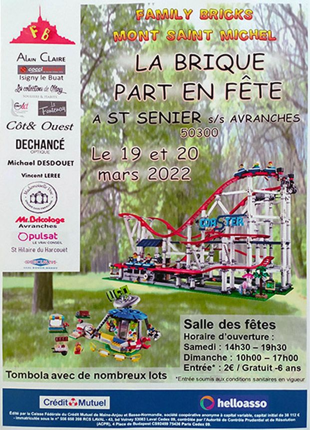 Exposition LEGO Expo LEGO Family Bricks : La Brique part en fête à Saint-Senier-Sous-Avranches (50300) Exposition LEGO Expo LEGO Family Bricks : La Brique part en fête à Saint-Senier-Sous-Avranches (50300)