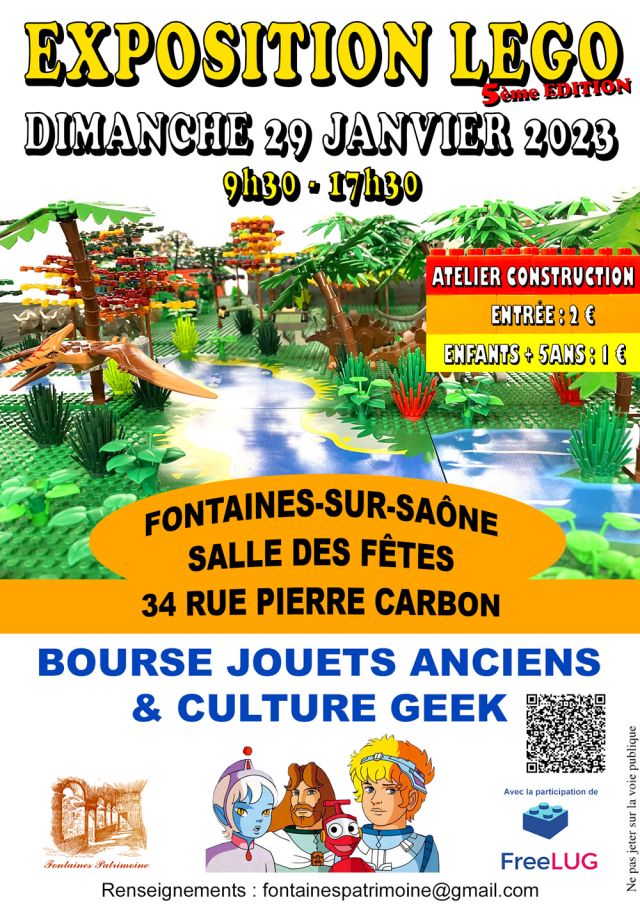 Exposition LEGO Expo LEGO Fontaines Patrimoine 2023 à Fontaines-sur-Saône (69270) Exposition LEGO Expo LEGO Fontaines Patrimoine 2023 à Fontaines-sur-Saône (69270)