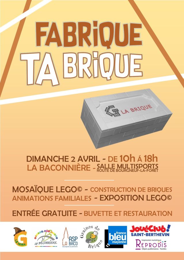 Exposition LEGO Expo LEGO Fabrique ta brique 2023 à La Baconnière (53240)