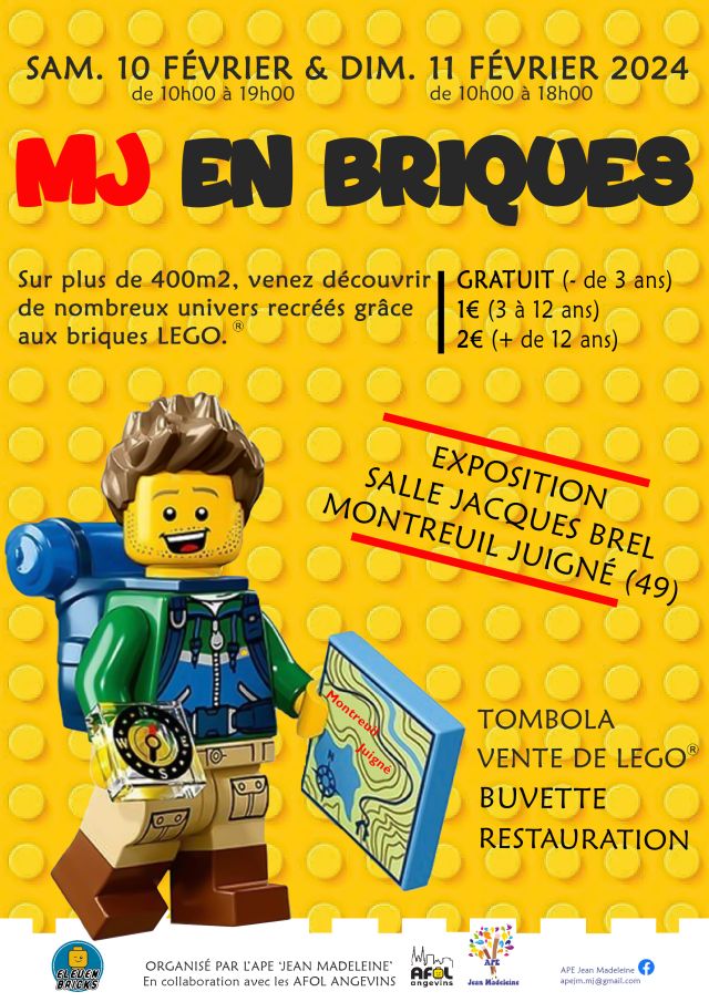 Exposition LEGO Expo LEGO MJ en Briques 2024 à Montreuil Juigné (49460) Exposition LEGO Expo LEGO MJ en Briques 2024 à Montreuil Juigné (49460)