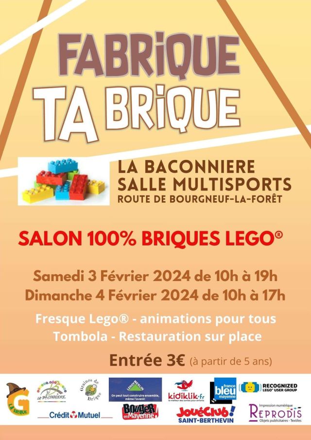 Exposition LEGO Expo LEGO Fabrique Ta Brique 2024 à La Baconnière (53240)