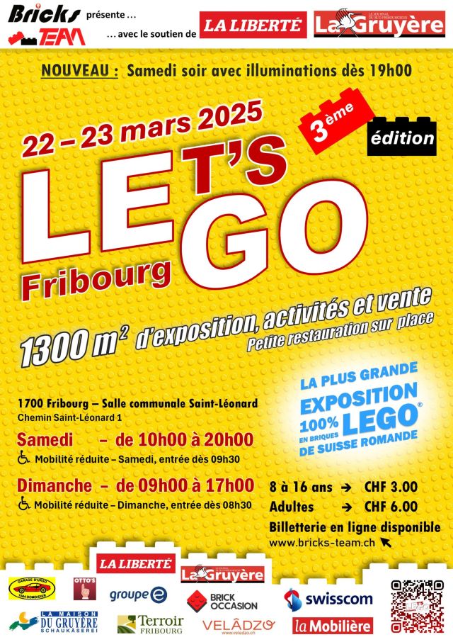 Exposition LEGO Expo LEGO LET'S GO Fribourg 2025 à Fribourg (1700) Exposition LEGO Expo LEGO LET'S GO Fribourg 2025 à Fribourg (1700)