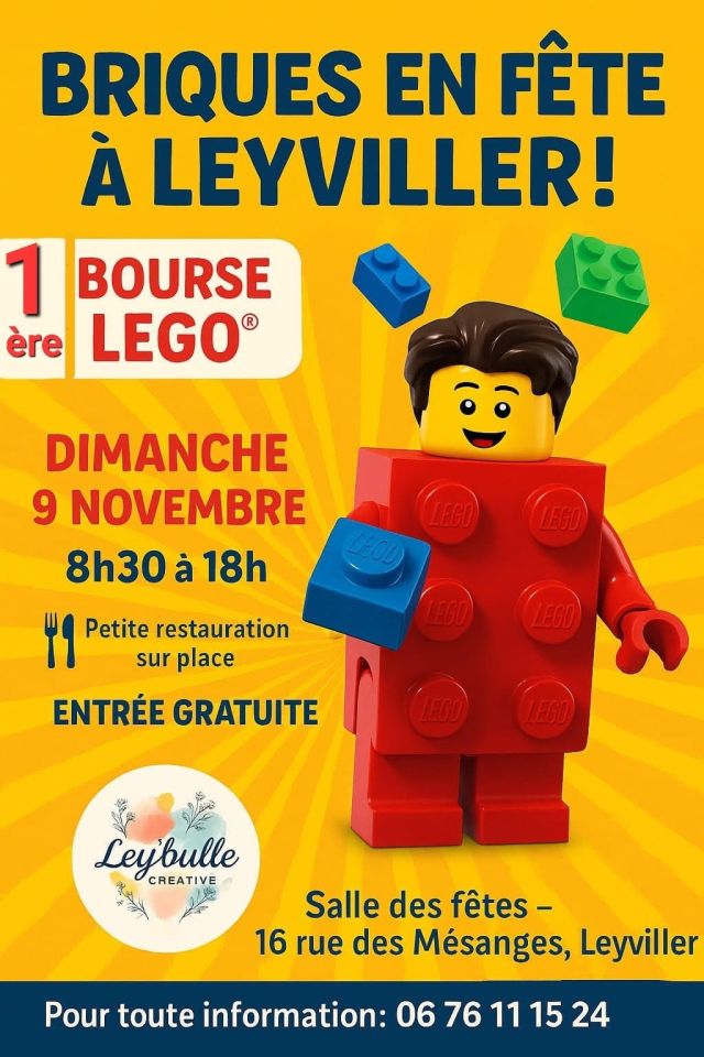 Exposition LEGO Bourse LEGO 2025 Briques en fête à Leyviller à Leyviller (57660) Exposition LEGO Bourse LEGO 2025 Briques en fête à Leyviller à Leyviller (57660)
