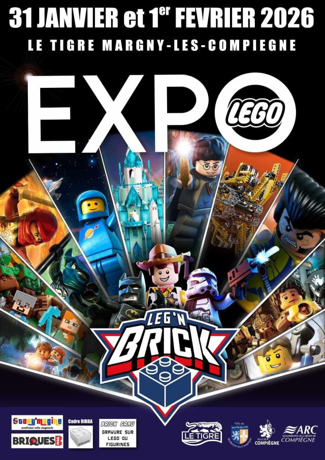 Exposition LEGO Expo LEGO Leg'N Brick 2026 à Margny-Lès-Compiègne (60280) Exposition LEGO Expo LEGO Leg'N Brick 2026 à Margny-Lès-Compiègne (60280)
