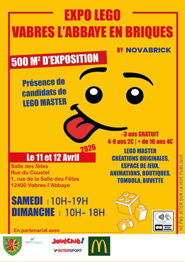 Exposition LEGO Expo LEGO Vabres l'Abbaye en Briques 2026 à Vabres-l'Abbaye (12400)