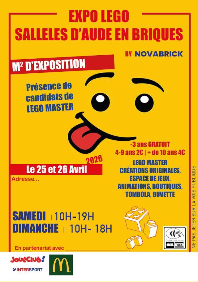 Exposition LEGO Expo LEGO Sallèles d'Aude 2026 à Sallèles d'Aude (11590)