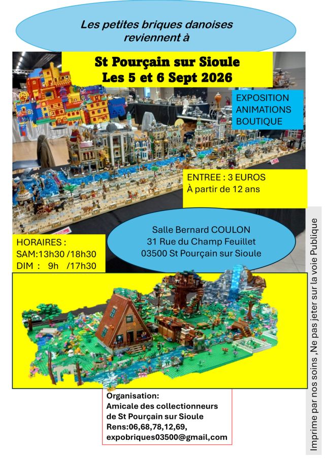 Exposition LEGO Expo LEGO Saint Pourçain 2026 à Saint Pourçain sur Sioule (03500)