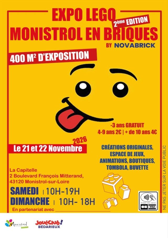 Exposition LEGO Expo LEGO Monistrol en Briques 2026 à Monistrol-sur-Loire (43120)