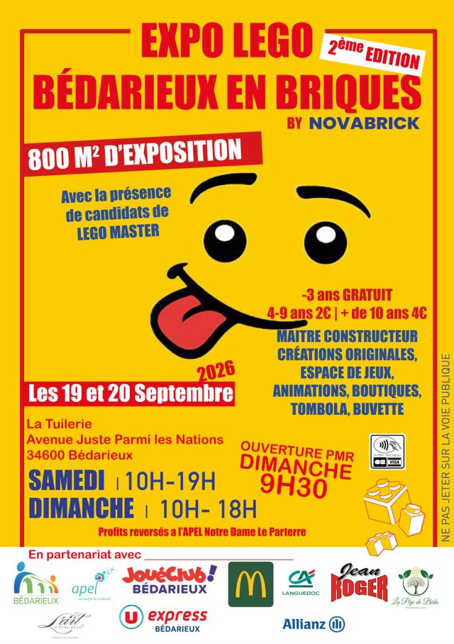 Exposition LEGO Expo LEGO Bédarieux en Briques 2026 à Bédarieux (34600)