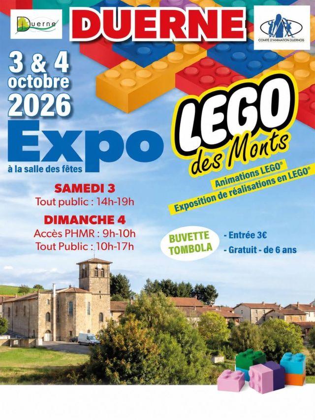 Exposition LEGO Expo LEGO des Monts 2026 à Duerne (69850)