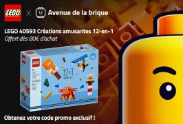 Code promo LEGO 40593 Créations amusantes 12-en-1 - Offert dès 80€ d'achat
