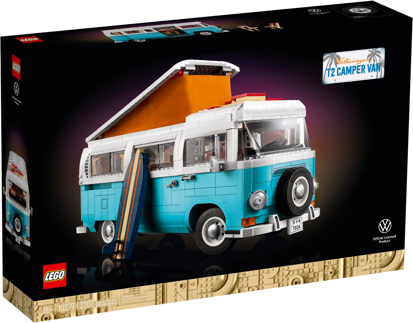 LEGO Creator 10279 pas cher, Le camping-car Volkswagen T2
