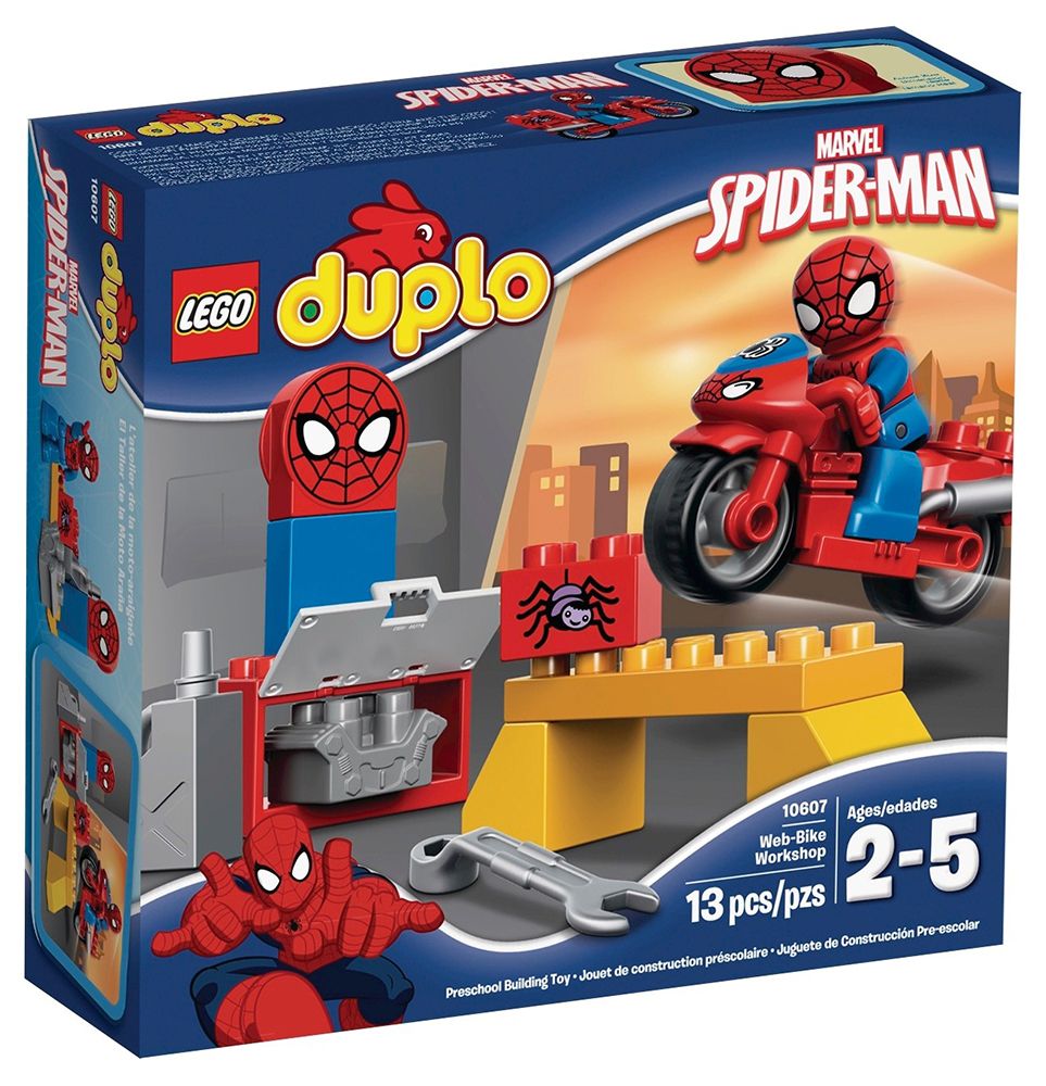 LEGO Duplo 10607 pas cher, L'atelier de la moto-araignée de Spider-Man