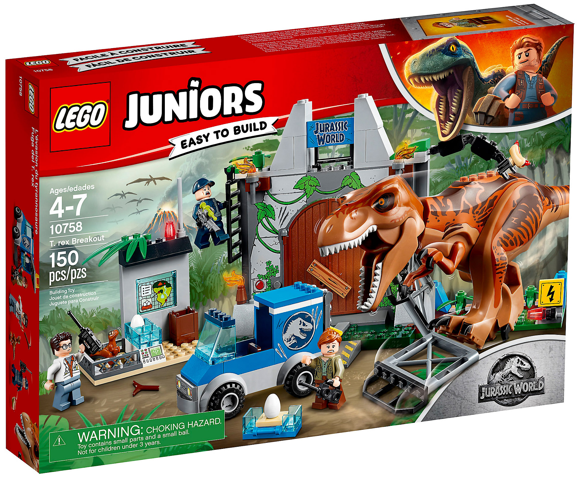 LEGO Juniors 10758 pas cher, L'évasion du tyrannosaure (Jurassic