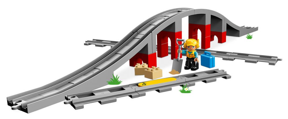 LEGO Duplo 10872 pas cher, Les rails et le pont du train