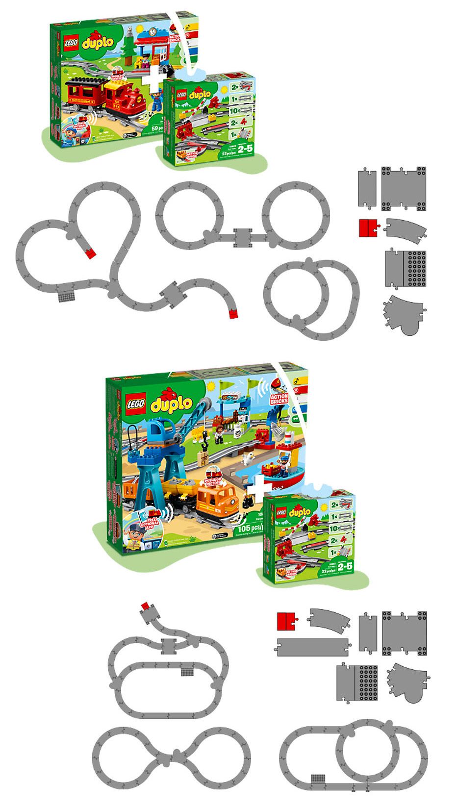 LEGO Duplo 10882 pas cher, Les rails du train