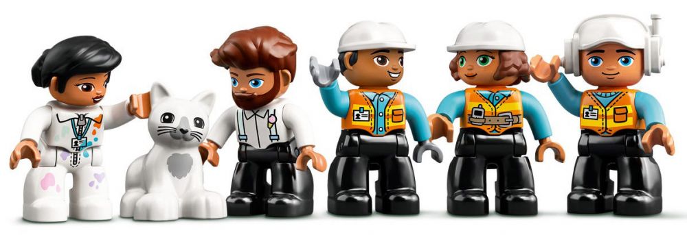 LEGO DUPLO 10933 La Grue Et Les Engins, Jouet Engin de Chantier pour Enfant 2-5  ans pas cher 