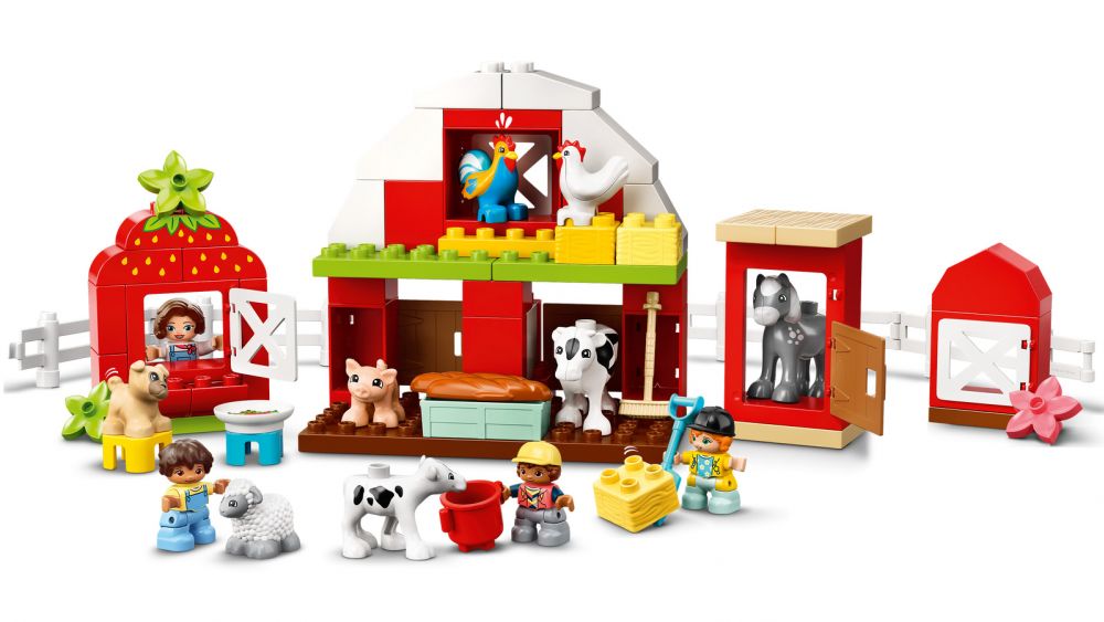 LEGO Duplo 10952 pas cher, La grange, le tracteur et les animaux de la ferme