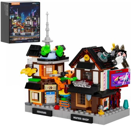 Lumibricks Cyberpunk Neoncity 17016 Micro Izakaya et Boutique de mangas
