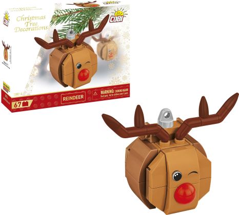 COBI Holiday Series 20014 Décorations pour sapin de Noël - Renne au nez rouge