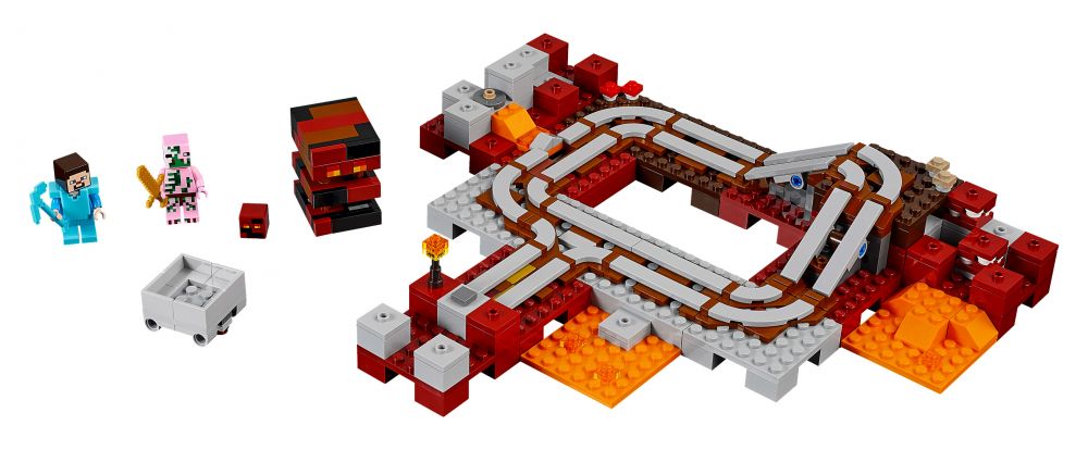 LEGO Minecraft 21130 pas cher, Les rails du Nether