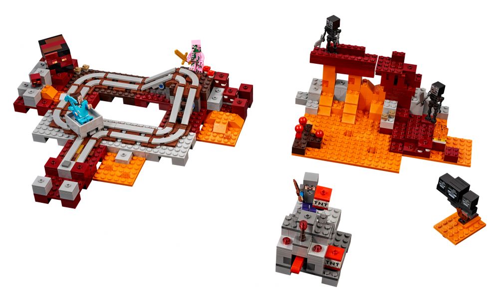 LEGO Minecraft 21130 pas cher, Les rails du Nether