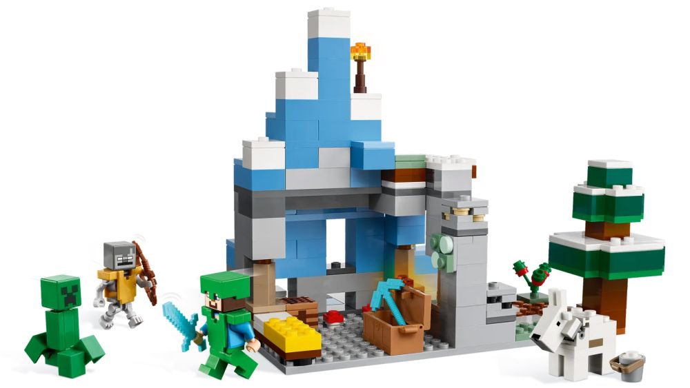 LEGO Minecraft 21243 Les Pics Gelés, Jouet Enfants 8 Ans, avec Figuri