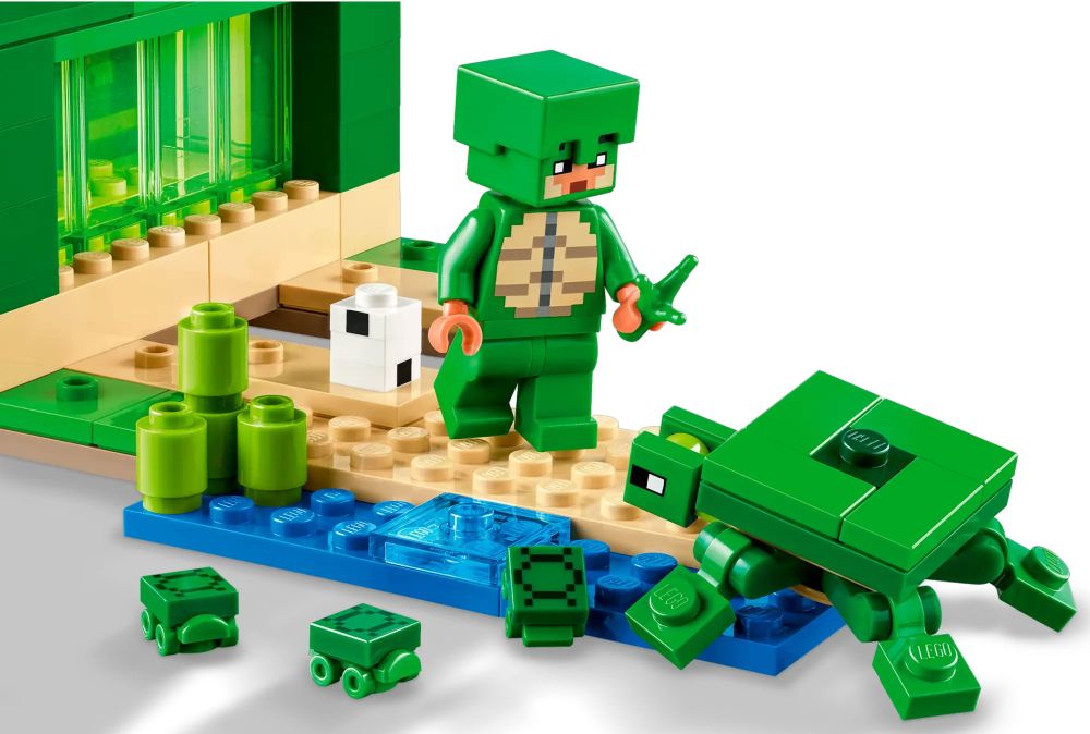 LEGO 21254 Minecraft La Maison de la Plage de la Tortue, Jouet avec Ac