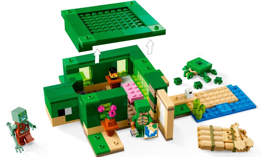 LEGO Minecraft 21254 pas cher, La maison de la plage de la tortue