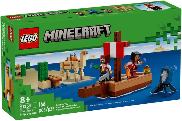 LEGO Minecraft 21259 Le voyage du bateau pirate