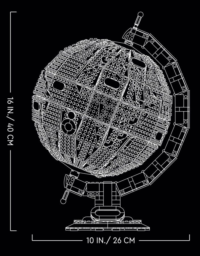 LEGO Ideas 21332 pas cher, Le globe terrestre