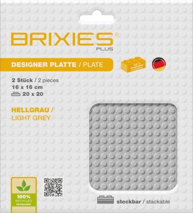 Brixies Plaques 225-016 Plaque de sol gris clair 20 x 20 Lot de deux
