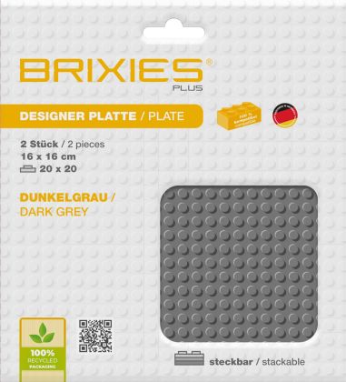 Brixies Plaques 225-017 Plaque de sol gris foncé 20 x 20 Lot de 2