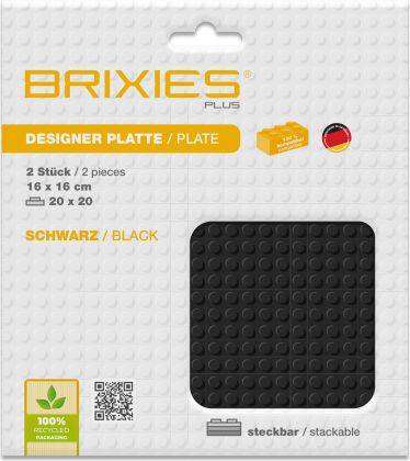 Brixies Plaques 225-018 Plaque de sol noire 20 x 20 Lot de 2