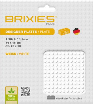 Brixies Plaques 225-019 Plaque de sol blanche 20 x 20 Lot de deux