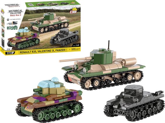 COBI Collection Historique (Historical Collection) 2740 Renault R35 - Valentine IX - Panzer I