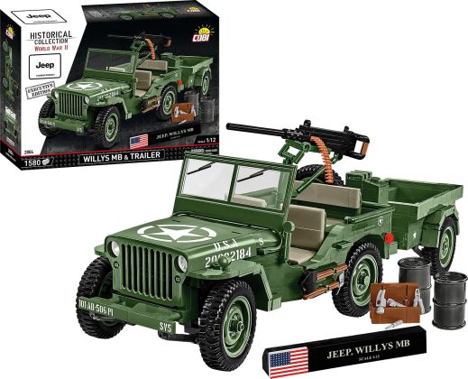COBI Collection Historique (Historical Collection) 2804 JEEP Willys MB & Trailer - Executive Edition