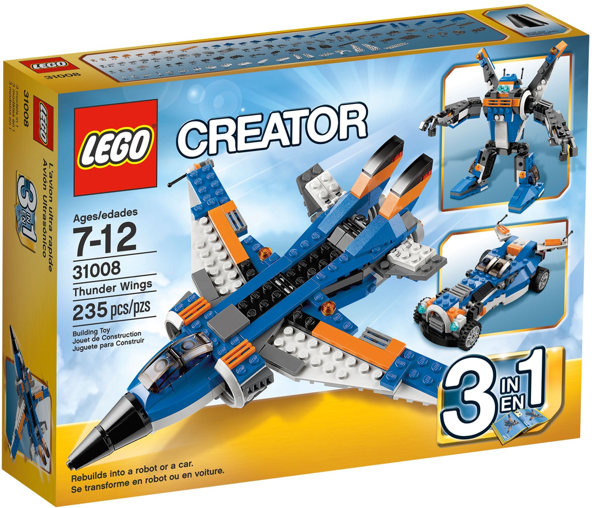 LEGO Creator 31008 pas cher, L'avion de chasse