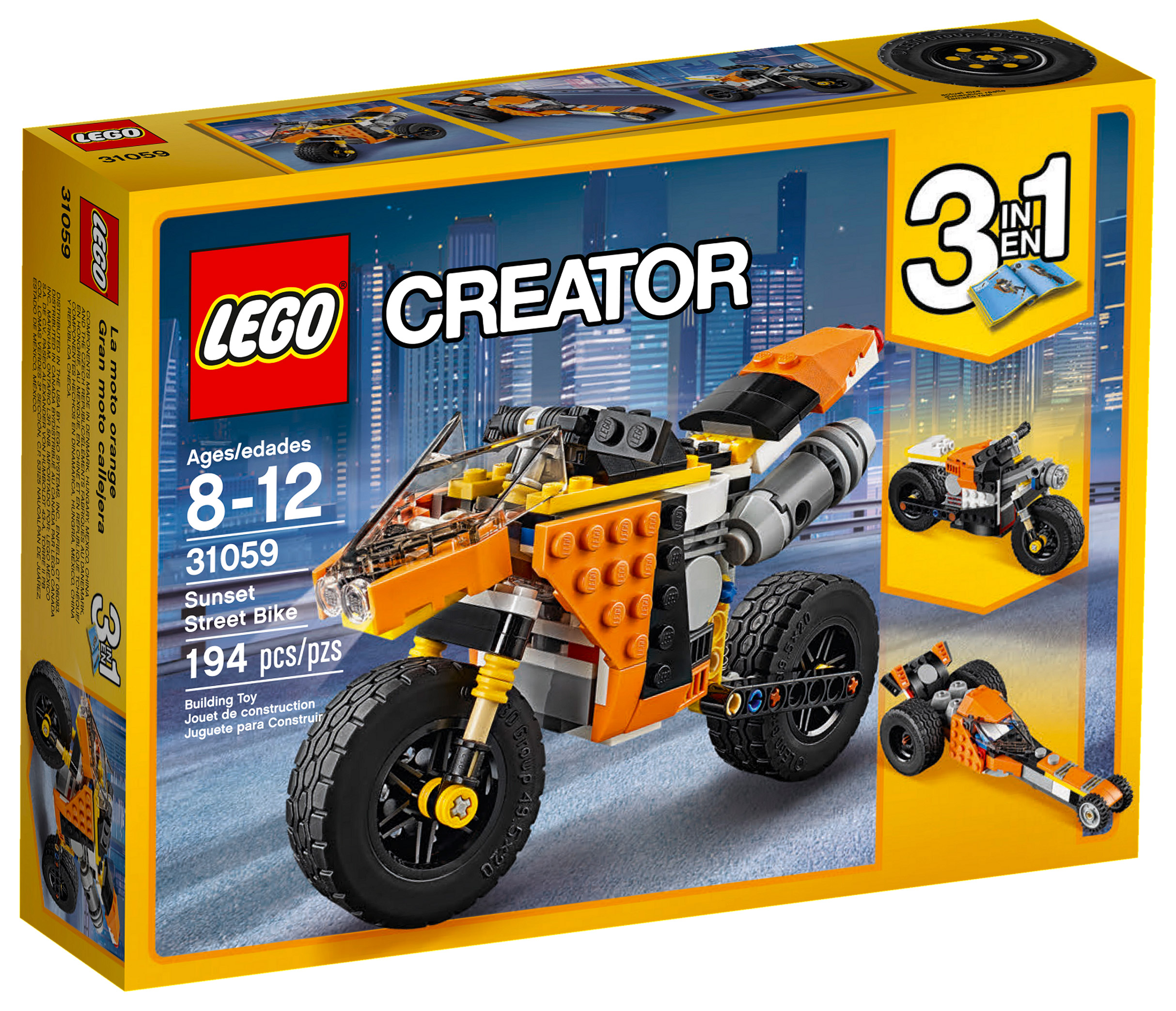 LEGO Creator 31059 pas cher, La moto orange