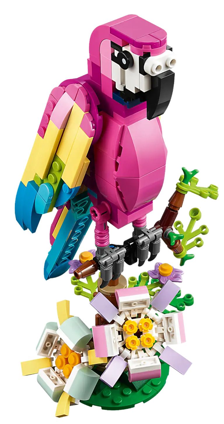 LEGO Creator 31144-perroquet rose assis sur une branche, 3 en 1