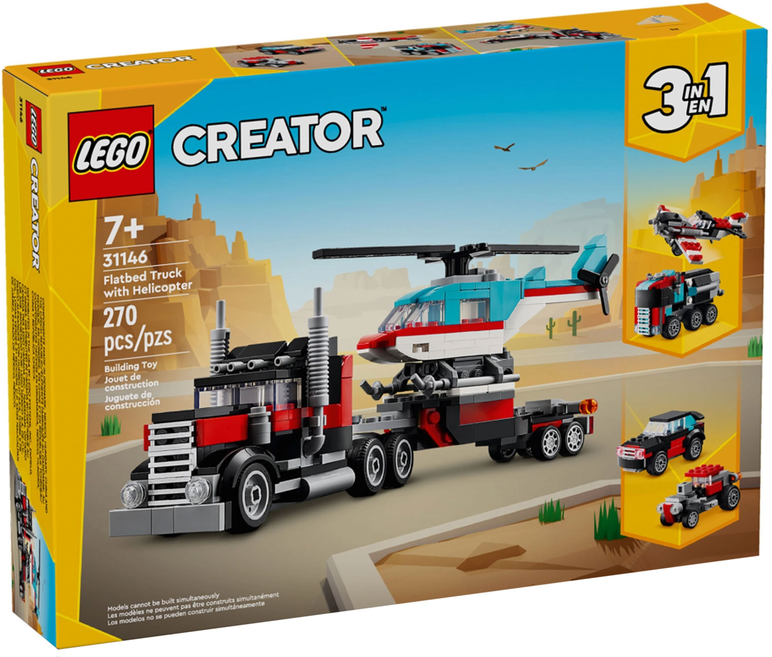 LEGO 31146 - Le camion remorque avec hélicoptère…