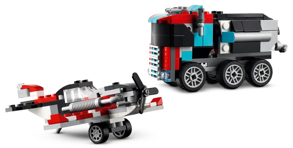 LEGO Creator 31146 pas cher, Le camion remorque avec hélicoptère